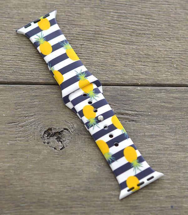 <font color=black>SALE ITEMS</font> :: MISCELLANEOUS :: Wholesale Pineapple Print Silicone Watch Band