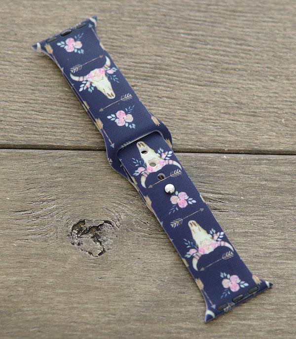 New Arrival :: Wholesale Steer Head Print Silicone Watch Band