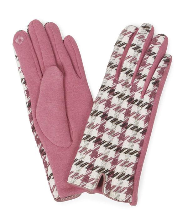 New Arrival :: Wholesale Houndstooth Smart Touch Winter Gloves