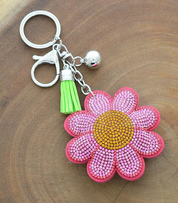 New Arrival :: Wholesale Rhinestone Daisy Flower Bling Keychain