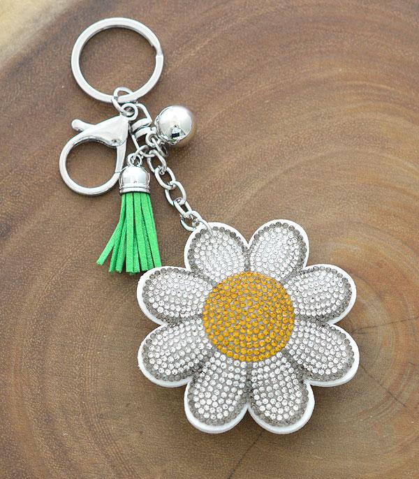 New Arrival :: Wholesale Rhinestone Daisy Flower Bling Keychain