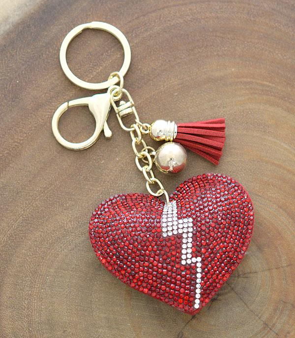 New Arrival :: Wholesale Rhinestone Heart Bling Keychain