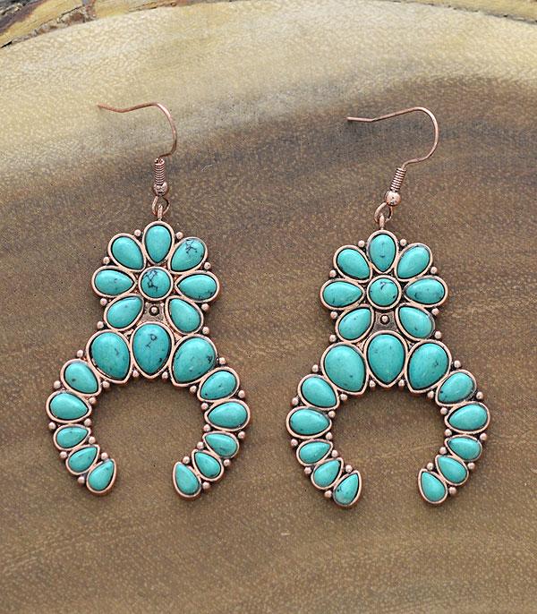 New Arrival :: Wholesale Turquoise Squash Blossom Earrings
