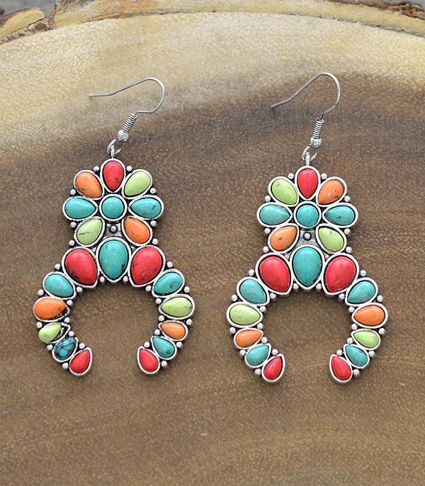 New Arrival :: Wholesale Turquoise Squash Blossom Earrings