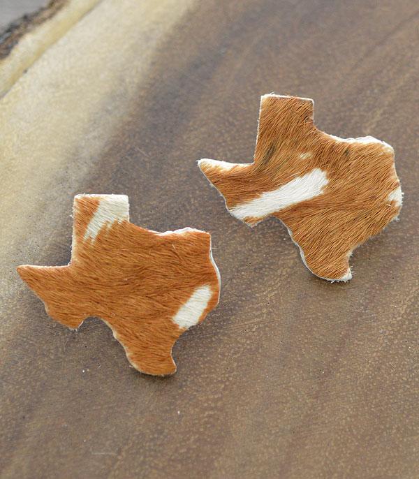 <font color=black>SALE ITEMS</font> :: JEWELRY :: Earrings :: Wholesale Cowhide Leather Texas Map Earrings