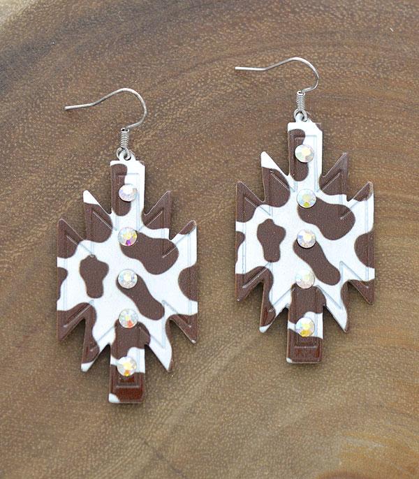 <font color=black>SALE ITEMS</font> :: JEWELRY :: Earrings :: Wholesale Aztec Cow Print Dangle Earrings