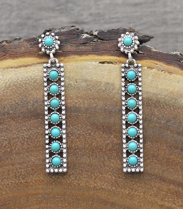 New Arrival :: Wholesale Turquoise Semi Stone Dangle Earrings