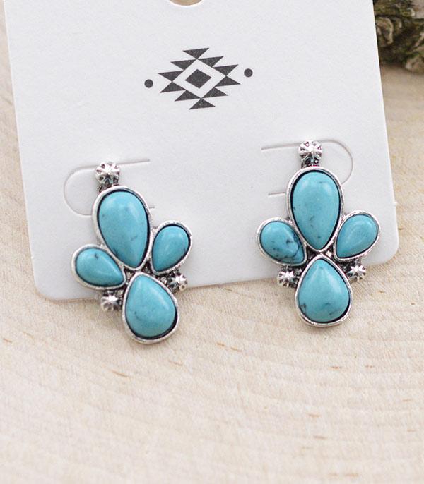 EARRINGS :: POST EARRINGS :: Wholesale Western Turquoise Stud Earirngs