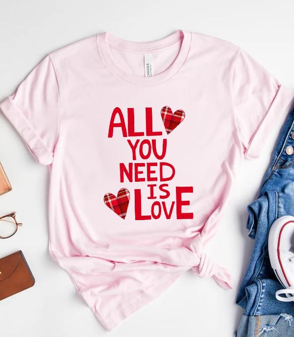 New Arrival :: Wholesale All You Need Is Love Valentine Tshirt