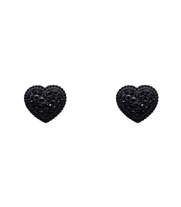 RHINESTONE I CUBIC ZIRCONIA :: Wholesale Rhinestone Heart Stud Earrings