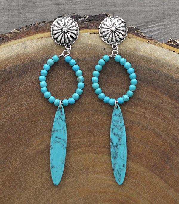 New Arrival :: Wholesale Western Concho Turquoise Earrings