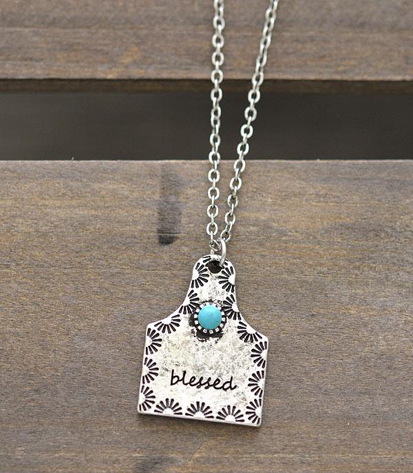 New Arrival :: Wholesale Blessed Cattle Tag Pendant Necklace