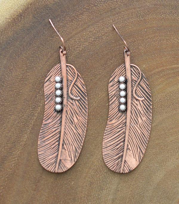 New Arrival :: Wholesale Tipi Feather Dangle Earrings