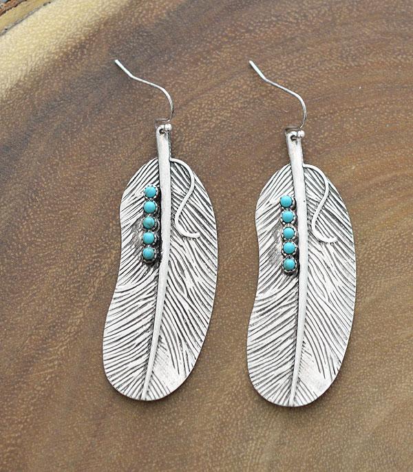 New Arrival :: Wholesale Tipi Feather Dangle Earrings