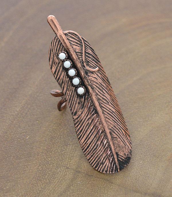 RINGS :: Wholesale Tipi Feather Cuff Style Ring 