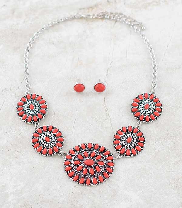 NECKLACES :: TRENDY :: Wholesale Tipi Western Turquoise Necklace Set