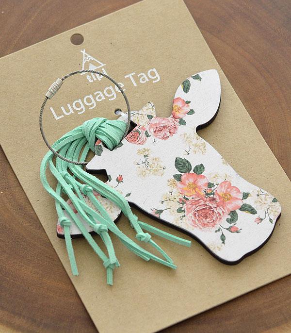 New Arrival :: Wholesale Floral Print Cowhead Luggage Tag