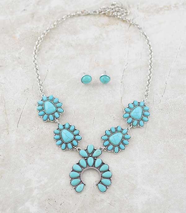 New Arrival :: Wholesale Turquoise Squash Blossom Necklace Set