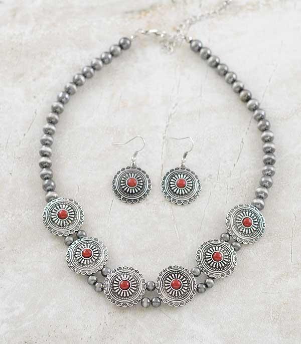 New Arrival :: Wholesale Western Concho Navajo Bead Necklace