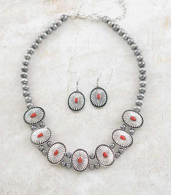 New Arrival :: Wholesale Western Concho Navajo Bead Necklace