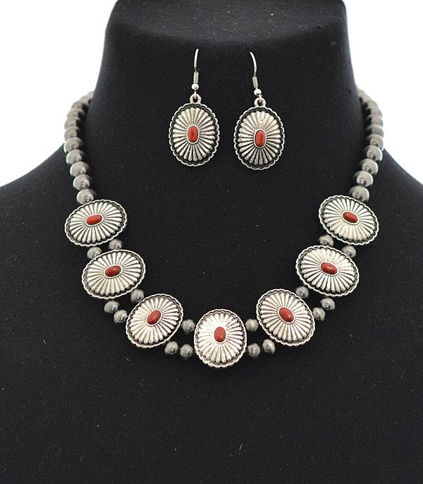 New Arrival :: Wholesale Western Concho Navajo Bead Necklace