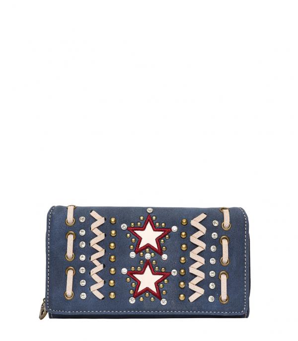 <font color=RED>RED,WHITE, AND BLUE</font> :: Wholesale Montana West US Star Collection Wallet