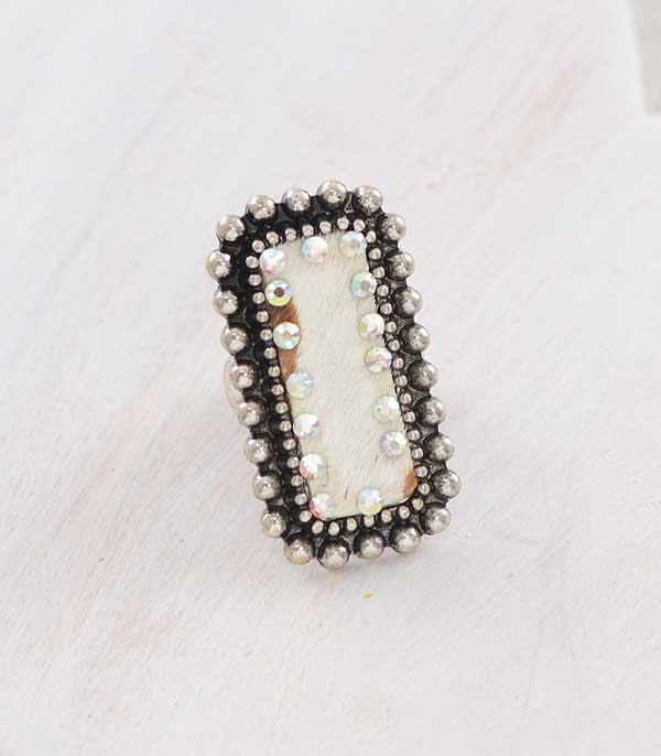 New Arrival :: Wholesale Western Cowhide Rhinestone Ring