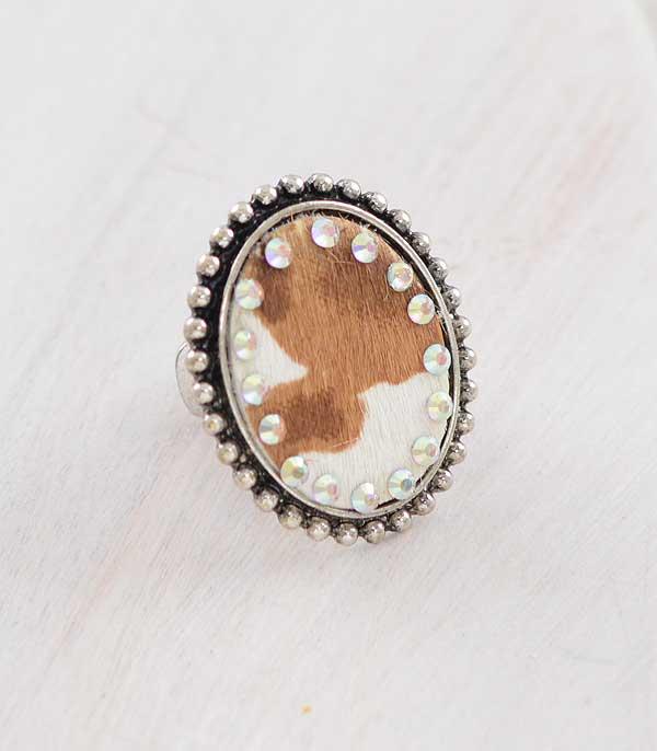 New Arrival :: Wholesale Western Cowhide Rhinestone Ring