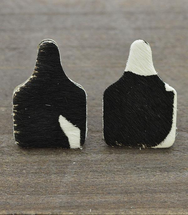 New Arrival :: Wholesale Cowhide Leather Cattle Tag Earrings