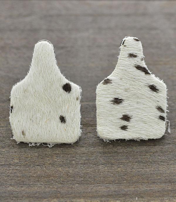 New Arrival :: Wholesale Cowhide Leather Cattle Tag Earrings
