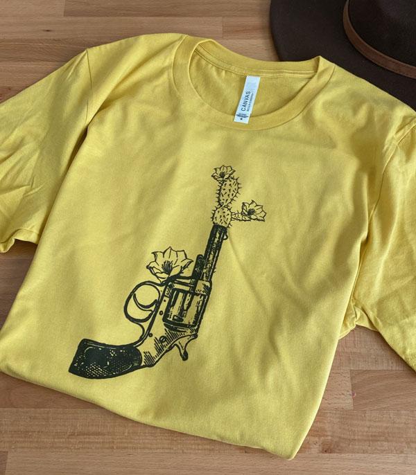 GRAPHIC TEES :: GRAPHIC TEES :: Wholesale Western Cactus Pistol Graphic Tshirt