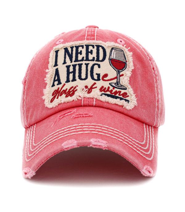 HATS I HAIR ACC :: BALLCAP :: Wholesale I Need A Huge Glass Of Wine Ballcap