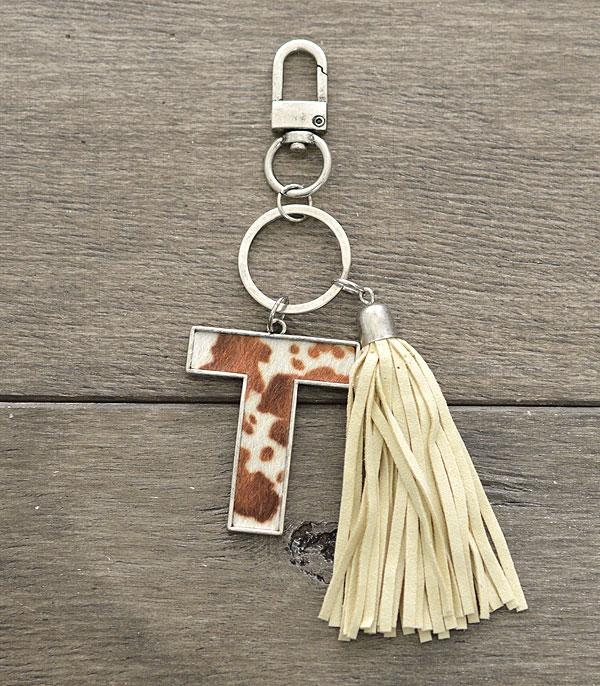 <font color=black>SALE ITEMS</font> :: MISCELLANEOUS :: Wholesale Tipi Western Cowhide Initial Keychain