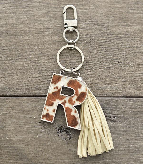 <font color=BLUE>WATCH BAND/ GIFT ITEMS</font> :: KEYCHAINS :: Wholesale Tipi Western Cowhide Initial Keychain