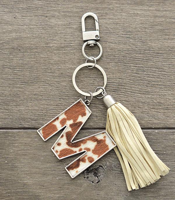 <font color=BLUE>WATCH BAND/ GIFT ITEMS</font> :: KEYCHAINS :: Wholesale Tipi Western Cowhide Initial Keychain