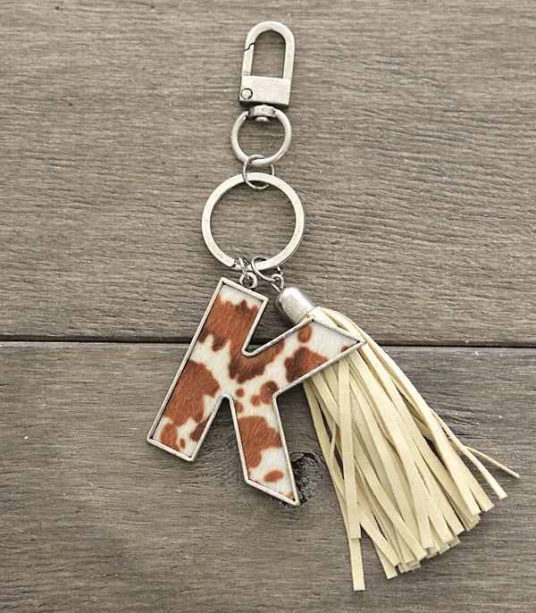 <font color=BLUE>WATCH BAND/ GIFT ITEMS</font> :: KEYCHAINS :: Wholesale Tipi Western Cowhide Initial Keychain