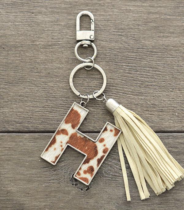 <font color=BLUE>WATCH BAND/ GIFT ITEMS</font> :: KEYCHAINS :: Wholesale Tipi Western Cowhide Initial Keychain