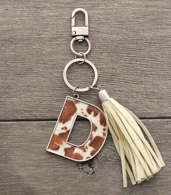 <font color=black>SALE ITEMS</font> :: MISCELLANEOUS :: Wholesale Tipi Western Cowhide Initial Keychain