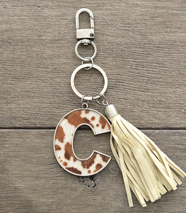 <font color=BLUE>WATCH BAND/ GIFT ITEMS</font> :: KEYCHAINS :: Wholesale Tipi Western Cowhide Initial Keychain