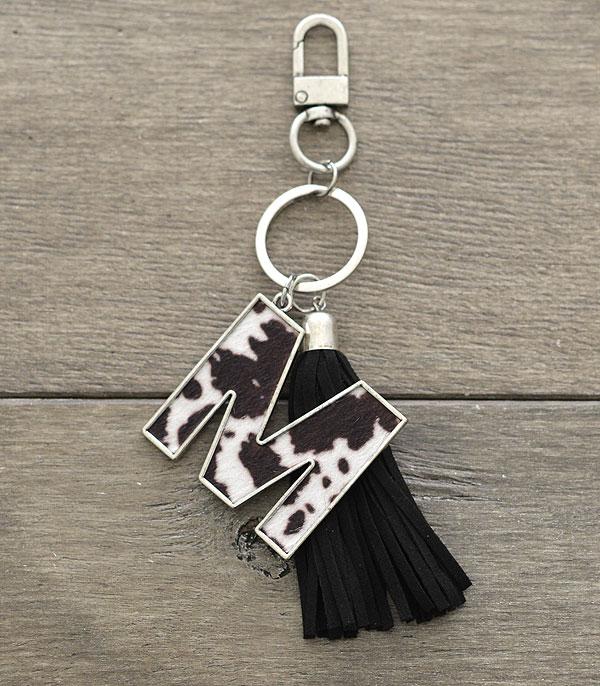 <font color=BLUE>WATCH BAND/ GIFT ITEMS</font> :: KEYCHAINS :: Wholesale Tipi Western Cowhide Initial Keychain