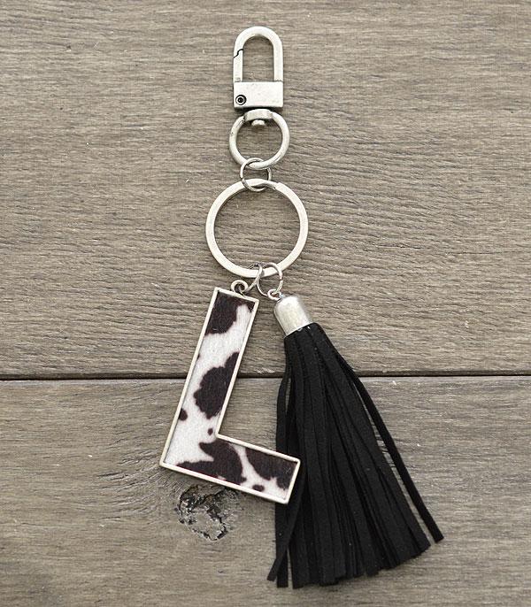 <font color=black>SALE ITEMS</font> :: MISCELLANEOUS :: Wholesale Tipi Western Cowhide Initial Keychain
