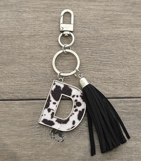 <font color=BLUE>WATCH BAND/ GIFT ITEMS</font> :: KEYCHAINS :: Wholesale Tipi Western Cowhide Initial Keychain