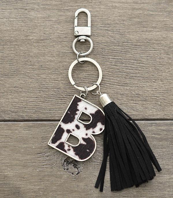 <font color=BLUE>WATCH BAND/ GIFT ITEMS</font> :: KEYCHAINS :: Wholesale Tipi Western Cowhide Initial Keychain