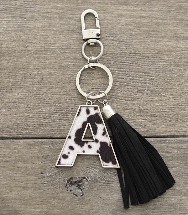 <font color=BLUE>WATCH BAND/ GIFT ITEMS</font> :: KEYCHAINS :: Wholesale Tipi Western Cowhide Initial Keychain