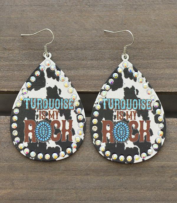 EARRINGS :: WESTERN HOOK EARRINGS :: Wholesale Turquoise Is My Rock Western Earrings