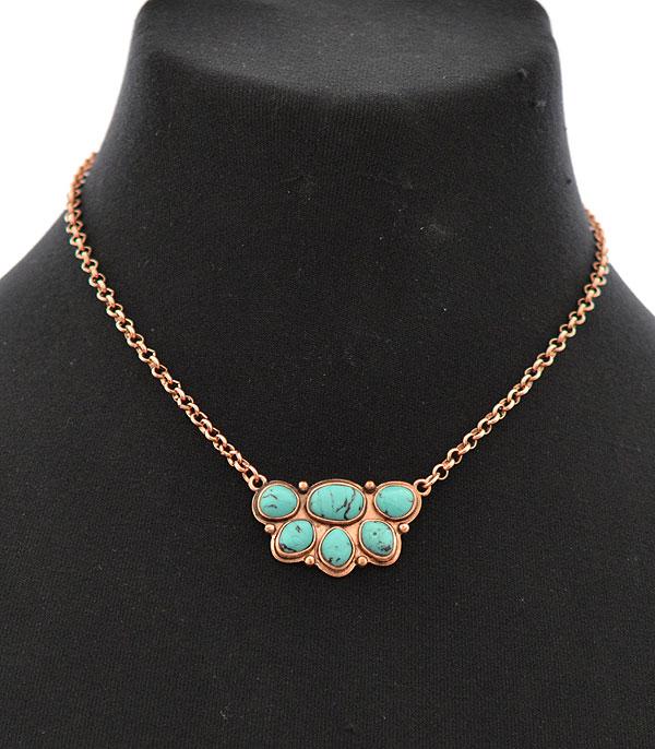 NECKLACES :: CHAIN WITH PENDANT :: Wholesale Simple Western Turquoise Necklace  