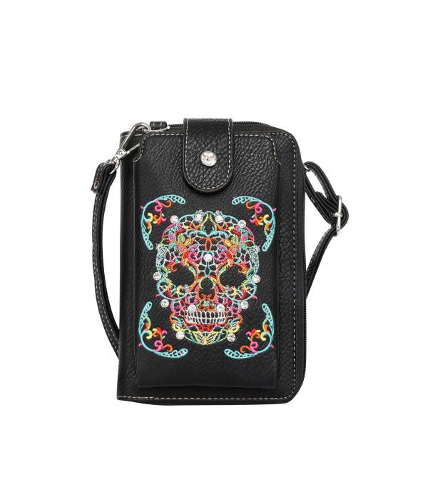 New Arrival :: Wholesale Montana West Sugar Skull Phone Crossbody