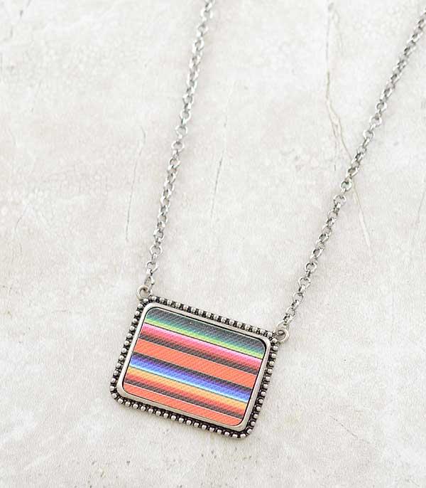 NECKLACES :: TRENDY :: Wholesale Tipi Western Serape Pendant Necklace