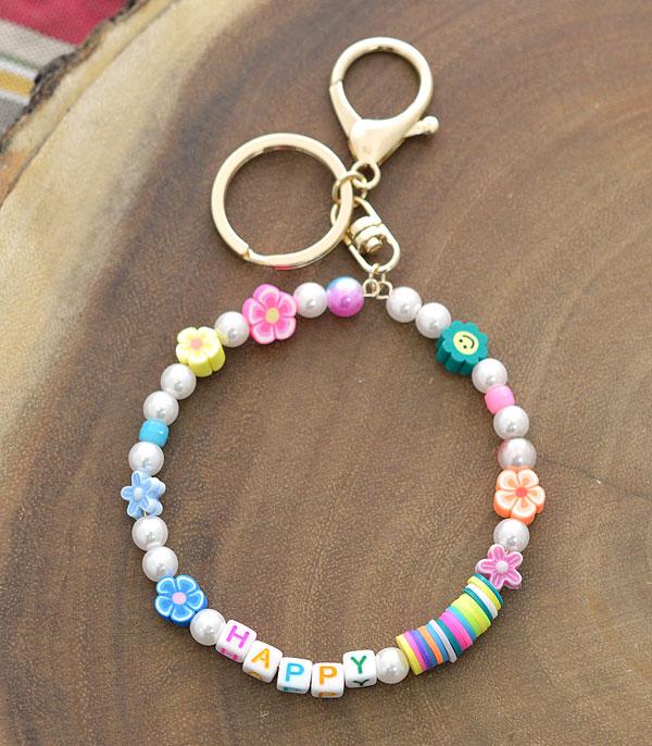 <font color=BLUE>WATCH BAND/ GIFT ITEMS</font> :: KEYCHAINS :: Wholesale HAPPY Fun Beads Bangle Keyring