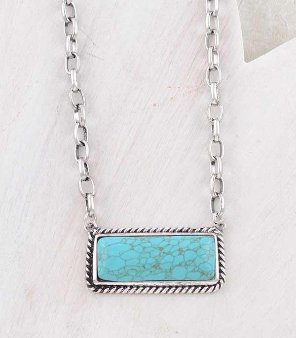 New Arrival :: Wholesale Tipi Western Turquoise Bar Necklace